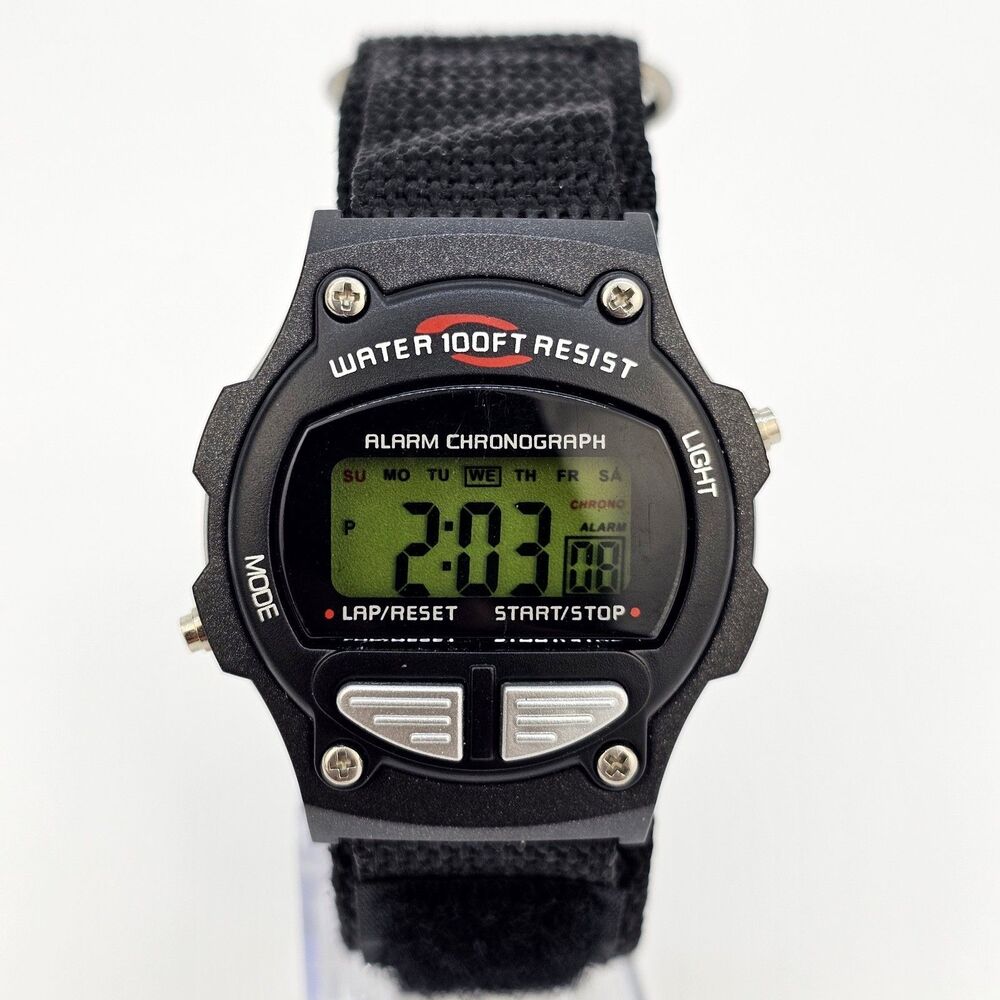 Men's Sport Watch 40MM Gray‎ Case Black Nylon Band Strap New Battery